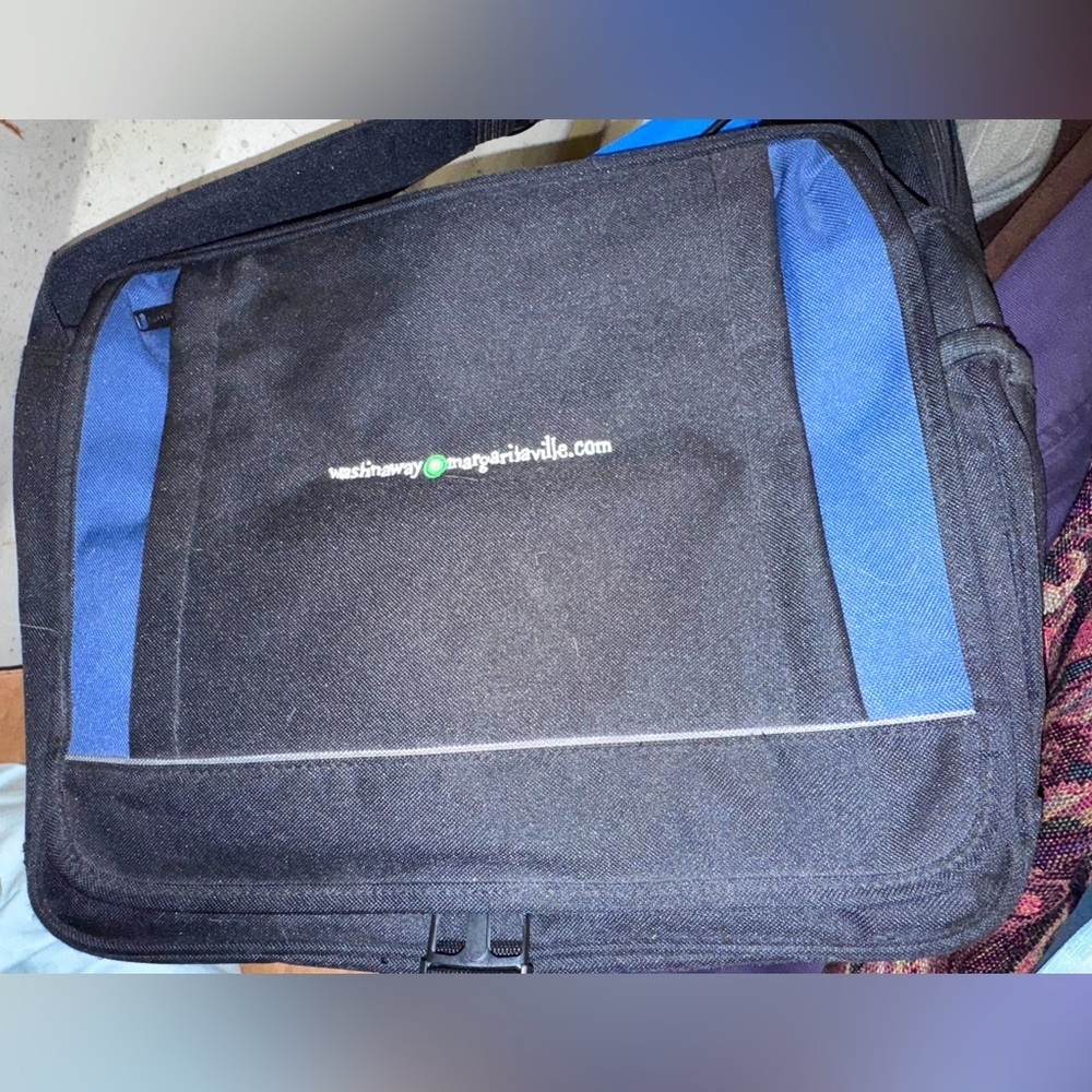 Black and Blue Jimmy Buffet Margaritaville Laptop Messenger Bag SEE PICS